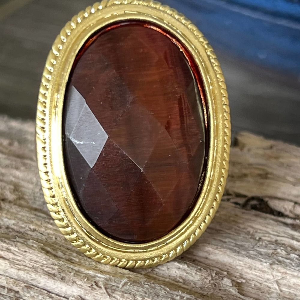 Tigers Eye Cabochon 18K Sheila Fajl GLOW Masterpiece Statement Cocktail Ring